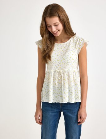 Lindex Top Peplum Cute - White - 170