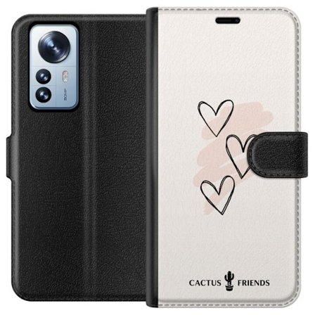 Yhteensopiva Lompakkokotelo Xiaomi Xiaomi 12 Pro Cactus and Friends - Soft Romance Sketch