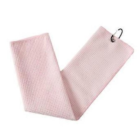 Golfhåndklæde Mikrofiber Aftørring Rengøring Golfhoved Rengøringsklud med Spænde Krog Modstand Clip Golfkølle Aftørringsklud Pink