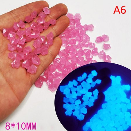 300 stk Hagedekor luminescerende steiner Glød i mørke dekorative småstein