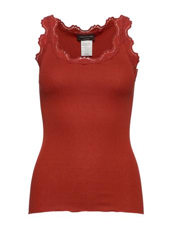 Silk Top W/ Lace T-shirts & Tops Sleeveless Röd Rosemunde