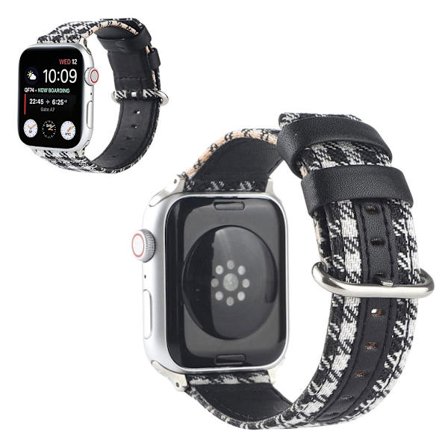 Apple Watch Series 6 / 5 44mm lattice pattern watch band - White / Black