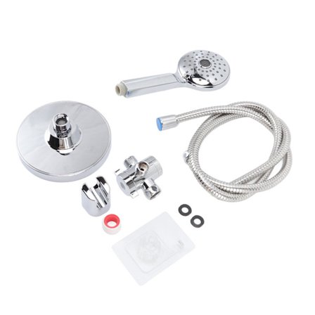 Håndholdt dusjsett høytrykks ABS dusjhode med slange G1/2 gjenge for baderom