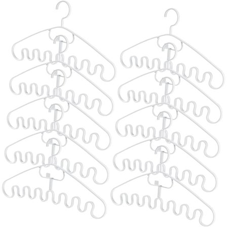 10 stk. Bølgeformet Bøjle Pladsbesparende Bøjler Multifunktionel Bøjle Skjortebøjle Garderobe Tørklæde Bøjle Slips Organizer Tørklæde Organizer 