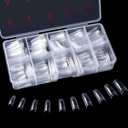 500 stk. Falske Negle Naturlige Akryl Kunst Franske Falske Neglespidser Æske Kvinder Piger Transparent