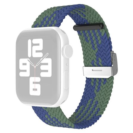 Apple Watch (45 mm) klockarmband i cool nylon - Z / Blå Grön