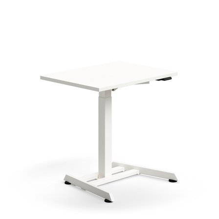 Schreibtisch QBUS höhenverstellbar, 800x600 mm, weiß/weiß