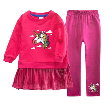 Girls Swing Sweatshirt Klänning+ Byxor Långärmad 115 Delar Outfit
