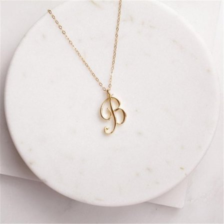 Alphabet Initial Necklace Alphabet Pendant BB