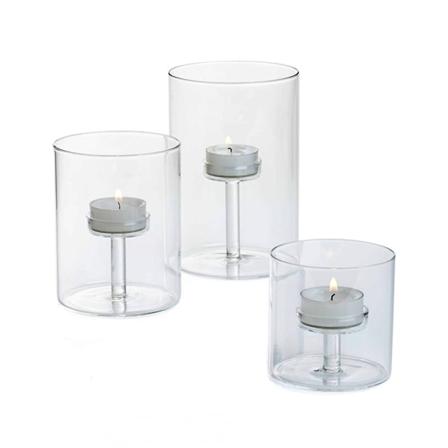 Glass Telysholder Lys Sett med 3 Klare Votive Lysholdere for Bryllup Fest Hjem Stue Dekorasjon
