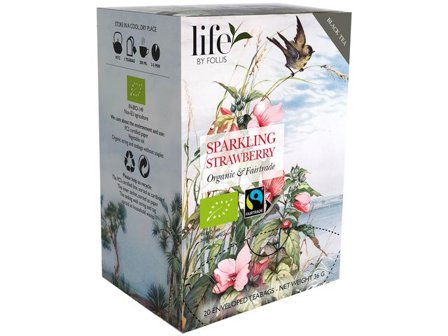 life BY FOLLIS Te Sparkling Strawberry 20/fp - Lyreco - Kök och servering - Kaffe och te - Te
