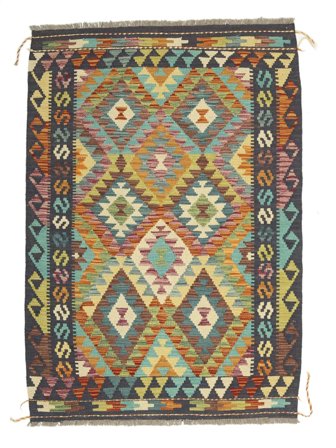 102X150 Tappeto Orientale Kilim Afghan Old Style Marrone/Nero (Lana, Afghanistan)