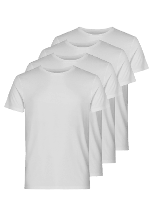 Resteröds Bambu, T-shirt, 4-pack, Svart Underlinnen & t-shirts Herr Vit S
