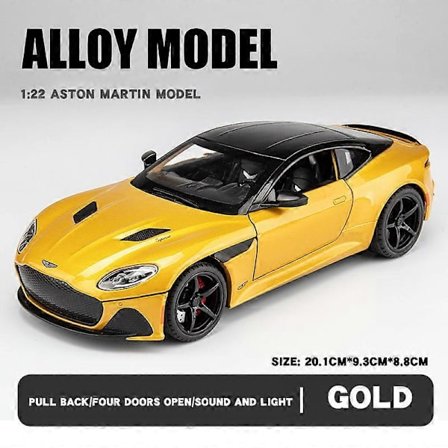 1/22 Skala Aston Martin DBS Sportsbil Legeringsmodellbil Metall Modifisert Støpt Leketøybil Simulering Lyd og Lys Barnegave