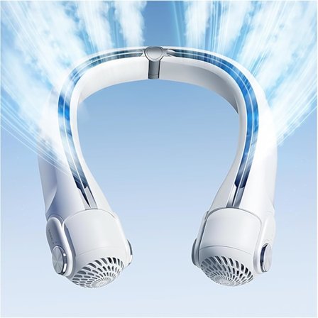 Bärbar Halsfläkt, Handsfree Bladlös Fläkt, USB Uppladdningsbar Personlig Fläkt, 360° Snabbare Kylning, Bärbar Ultra Tyst Fläkt för Kvinnor Män