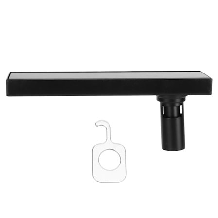 30 cm:n mattamusta lineaarinen lattiakaivo 304 ruostumatonta terästä, piilotettu viemäri irrotettavalla kannella