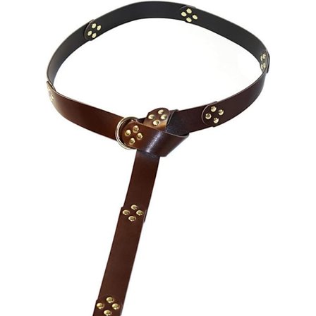 Viking O-Ring Spänne Bälte (Brun), PU Läder Ringbälte, Medeltida