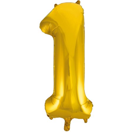 Jumbo Sifferballong 86 cm Guld "0-9" Siffra 1