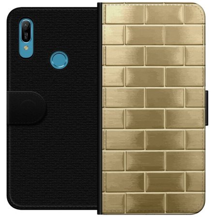 Plånboksfodral till Huawei Y6 (2019) med Gyllene Murstenar