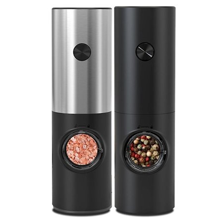 Elektrisk pepperkvern automatisk sliping saltkvern pepperflaske med lysdiode justerbar grov justering
