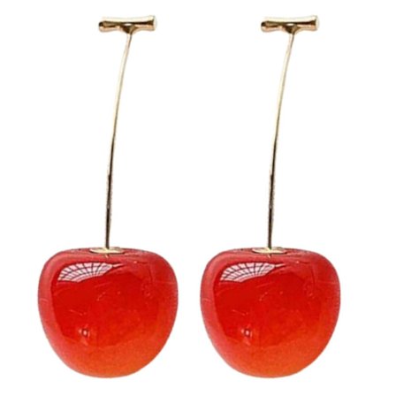 Elegante Kirsebærfrugt Øreringe Lange Hængende Mode Statement Øreringe Mode Kirsebær Smykker Perfekt til Stilfulde Outfits dyb rød