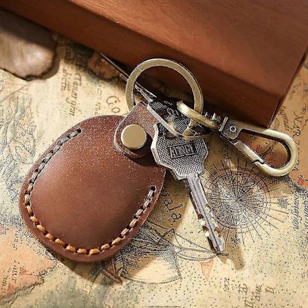 2 stk. PU-lær Airtag nøkkelring, Airtag anheng Airtag etui Airtag holder Airtag nøkkelring Airtag nøkkelring etui holder