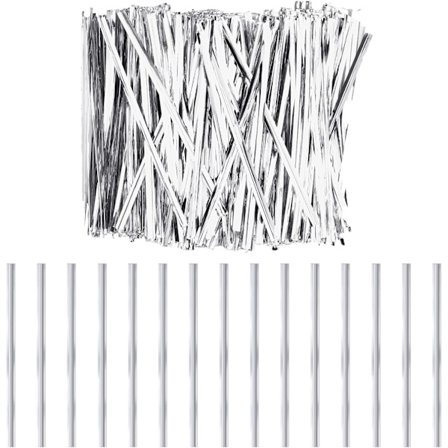 Hvite Papir Twist Ties Gjenbrukbare Posebånd Papir Twist Ties Godteri B