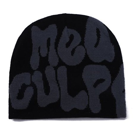 Tykk Varm Ørevarmende Hue Mænd Vinter Populær Bogstavtrykt Ride Strikket Hue