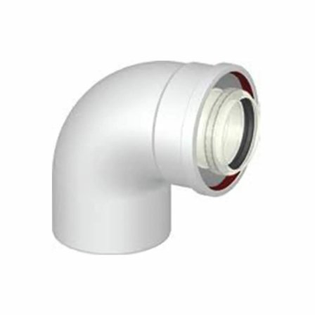 Curva coassiale universale 87° ø 60/100 m/f per scarico fumi caldaia a condensazione