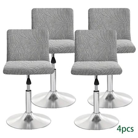 4 stk. Stort Lønneblad Jacquard Stretch Roterende Bar Lav Rygg Stol Trekk Spandex Avtakbart Vaskbart Roterende Bar Lav Rygg Stol Beskyttelse Trekk