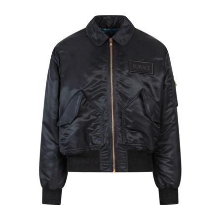 Versace, Rain Jackets Zwart, Heren, Maat:S,nylon