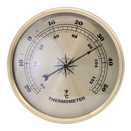 Diameter 90 mm Guldram Vägghängande termometer Väckarklocka Hygrometer Termometer Barometer för laboratorier