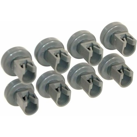 Oppvaskmaskinhjul for øvre kurv - Kompatibel med Privileg, Faure, AEG, Electrolux, Zanussi, Ikea... Komplett sett med 8 hjul (25mm)