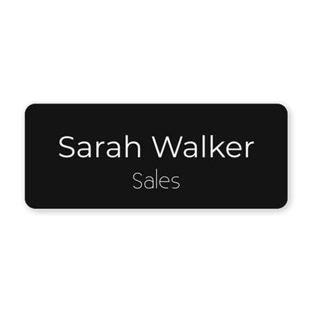 Name badge with magnet - Customizable - Black/white - Signomatic.com.au