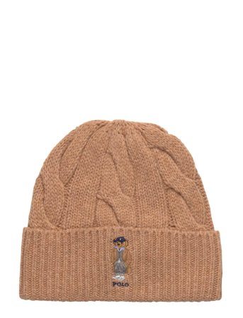 Polo Ralph Lauren Polo Bear Cable Wool-Blend Beanie - Beige - ONE SIZE