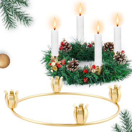 Vintage Guldmetal Lysestagehoveder Lysestage Stativ til Lys Adventskrans Ornament Boligindretning, til Jul Halloween Bryllupsfest_tfrf