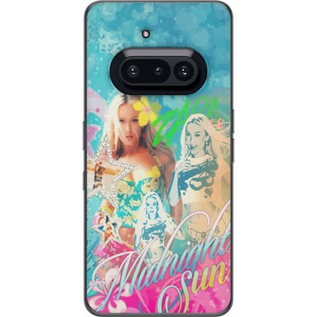 Yhteensopiva Puhelinkuori Nothing Phone (3a) Seikkailumaailma Steve, Creeper ja eläimillä värikkäässä palikkagrafiikassa