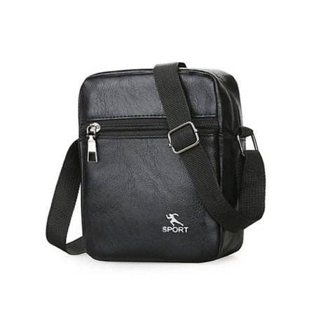 Män PU-läder Crossbody Messenger Bag Office Worker Sling Axelväskor