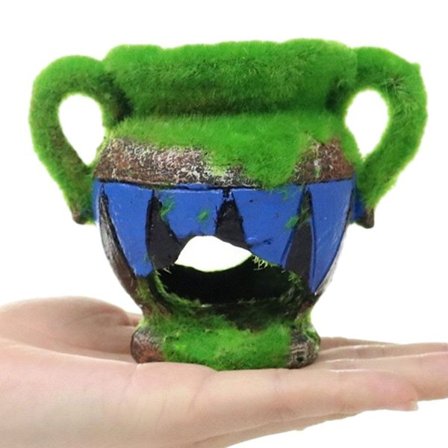 Akvariedekoration, fiskgömställe, tank, antik vas, grotta, reptil