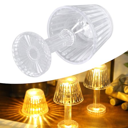 Kristall Diamant Bordslampa Starkt Ljusgenomsläpplighet Transparens Mini Kristall Bordslampa Vattentät Sovrum Sänglampa Varmvit