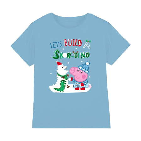 Greta Gris Barn Snö Dinosaurier Georg Gris T-Shirt 3-4