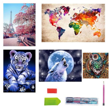 5-delars diamantmålningsset / DIY 5D diamantmålning - 30x40 cm