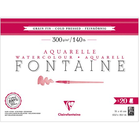 Clairefontaine Fontaine Akvarellblokk CP 31x41 cm 300g