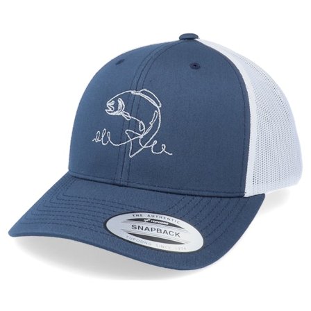 Skillfish - Blå trucker Caps - One Line Trout Fishing Navy/White Trucker @ Hatstore