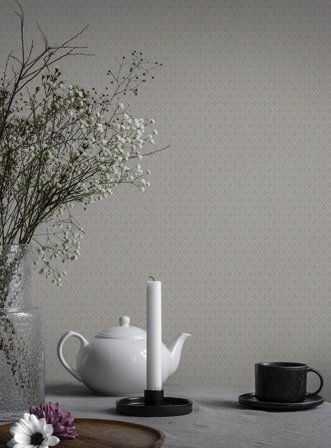 Duro Tapet, Lillstjärna 680-08 Småmönstrat, L, Vit/Rosa, Färg & tapeter