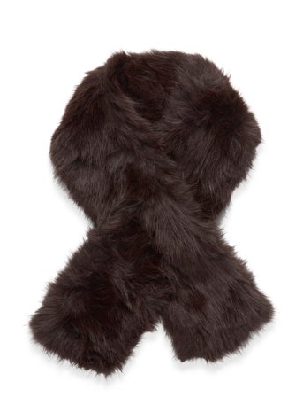 Gina Tricot Faux Fur Plush Scarf - Brown - ONE SIZE