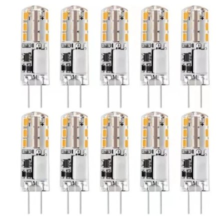 10x G4 LED-lamput 12V AC/DC Lämmin valkoinen 3000K 2W, Energiaa säästävä lamppu Erittäin kirkas Ei välkyntää
