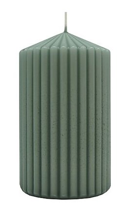 DIANA LYS Kubbelys med riller 7x12cm antikkgrønn