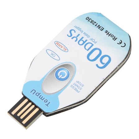 Engangs USB 2.0 PDF vandtæt temperatur datalogger 60 dages kølekæde termometer optager til den kemiske industri