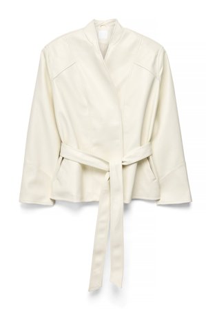 Pelin x NA-KD Kort PU-jacka med knytdetalj - Jackor i läderimitation - Naturvit - EU 36